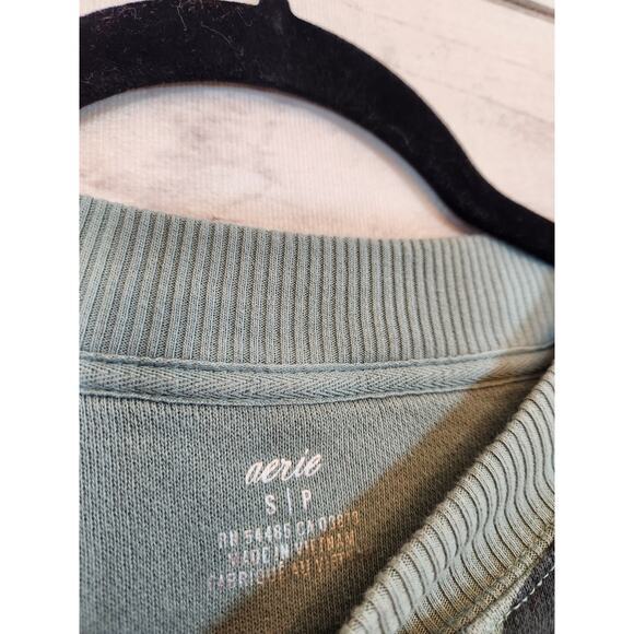 Aerie Women's Green Black Animal Print Oversized Pullover Sweatshirt Size‎ Small - Picture 3 of 6